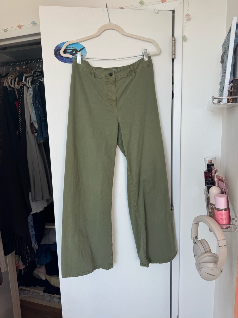 Nili Lotan Megan Wide Leg Pants Green Size 6